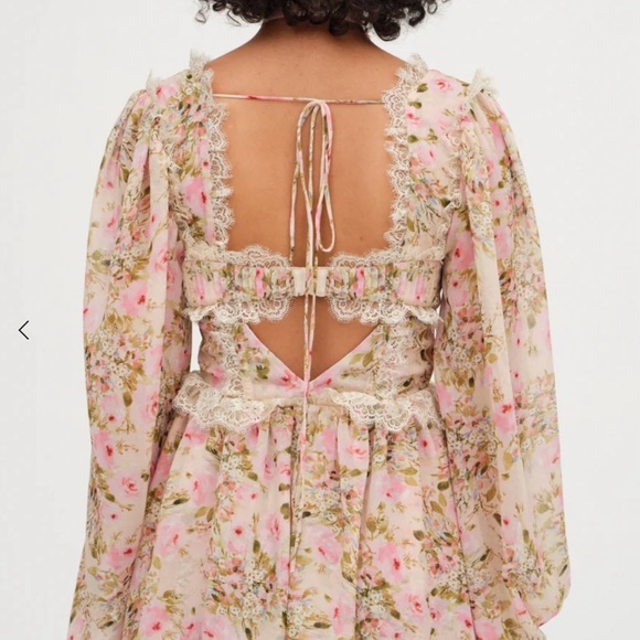 Emmaline babydoll Floral Lace-Trimmed bones bustier Dress - Picture 5 of 5